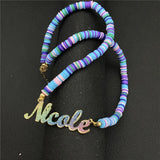 Bohemian Bead Name Necklace Personalized Choker Pendant Jewelry