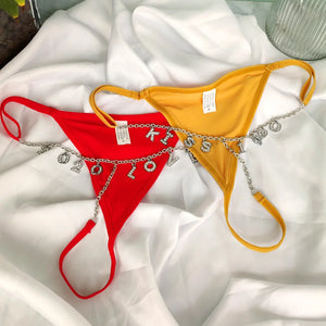 Rhinestone Letter Number Body Chain for Women