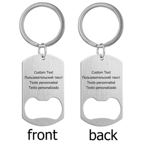 Personalized Stainless Steel Bottle Opener Keychain
