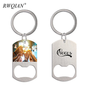 Personalized Stainless Steel Bottle Opener Keychain