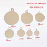 Stainless Steel Round Blank Pendant-Engrave Logo for Jewelry Making