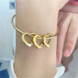 Heart Pendant Bracelet Engraved Name Stainless Steel Jewelry