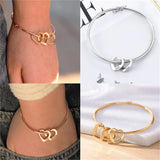 Heart Pendant Bracelet Engraved Name Stainless Steel Jewelry