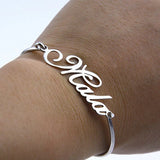 Personalized Name Calligraphy BFF Bracelets For Women Stainless Steel Bracelet