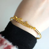 Personalized Name Calligraphy BFF Bracelets For Women Stainless Steel Bracelet