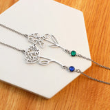 Flower Birthstone Bracelet Stainless Steel Women Personalized Jewelry