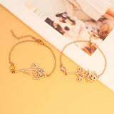 Flower Birthstone Bracelet Stainless Steel Women Personalized Jewelry