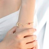 Flower Birthstone Bracelet Stainless Steel Women Personalized Jewelry