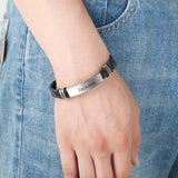 Personalized Name Bracelet for Men Stainless Steel Bangle Father's Day Gift