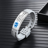 Stainless Steel Medical Alert ID Bracelet for Men