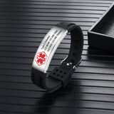 Stainless Steel Medical Alert ID Bracelet for Men