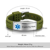 Stainless Steel Medical Alert ID Bracelet for Men