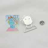 Kids Drawing Brooch Stainless Steel Photo Brooch Gift for Mothers