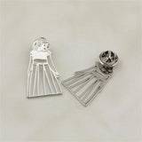 Kids Drawing Brooch Stainless Steel Photo Brooch Gift for Mothers