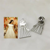 Kids Drawing Brooch Stainless Steel Photo Brooch Gift for Mothers