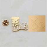 Kids Drawing Brooch Stainless Steel Photo Brooch Gift for Mothers