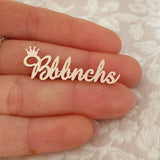 Stainless Steel Custom Name Brooch with Safety Pin