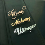 Stainless Steel Name Brooches with Safety Pin for Women Men