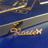 Stainless Steel Custom Name Brooch with Safety Pin
