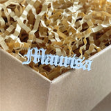 Stainless Steel Custom Name Brooch with Safety Pin