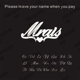 Stainless Steel Name Brooches with Safety Pin for Women Men