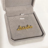 Stainless Steel Name Brooches with Safety Pin for Women Men