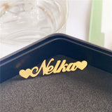 Stainless Steel Custom Name Brooch with Safety Pin