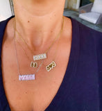 Bubble Letter Name Necklace Crystal Nameplate Pave Outline Necklaces Pendant