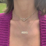 Personalized Rhinestone Bubble Name Necklace Zircon Letters Pendant