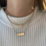 Personalized Rhinestone Bubble Name Necklace Zircon Letters Pendant