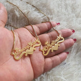 Butterfly Heart Name Necklace With Ribbon Stainless Steel Women Jewelry