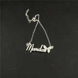 Butterfly Anklet Stainless Steel Cuban Chain Jewelry Women