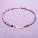 Boho Butterfly Name Necklace Colorful Clay Bead Women Necklace 2021