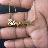 Butterfly Name Necklace Heart Ribbon Stainless Steel Chain Pendant