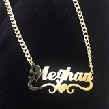 Butterfly Name Heart Necklace Stainless Steel Chain Crown Name