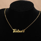 Butterfly Name Necklace Personalized Choker for Women Children Jewelry
