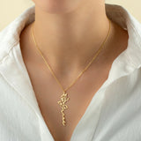 Butterfly Necklace Stainless Steel Jewelry Personalizado Flower Namep