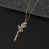 Butterfly Necklace Stainless Steel Jewelry Personalizado Flower Namep