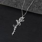 Butterfly Necklace Stainless Steel Jewelry Personalizado Flower Namep