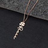 Butterfly Necklace Stainless Steel Jewelry Personalizado Flower Namep