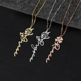 Butterfly Necklace Stainless Steel Jewelry Personalizado Flower Namep