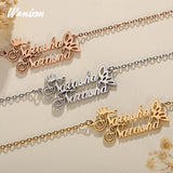 Butterfly Name Necklace Crown Love Pendant Personalized Nameplate Jewelry