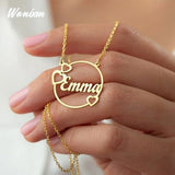 Butterfly Name Necklace Crown Love Pendant Personalized Nameplate Jewelry