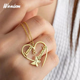 Butterfly Name Necklace Crown Love Pendant Personalized Nameplate Jewelry