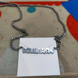 Butterfly Name Necklace Stainless Steel Cuban Chain Personalized Choker Gift
