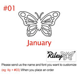 Custom Butterfly Name Necklace for Women - Stainless Steel - Personal