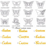 Personalized Butterfly Name Pendant Necklace Birth Month Chain For Women