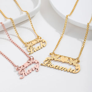 Butterfly Name Pendant With Heart Personalized Necklace