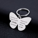 Personalized Butterfly Keychain Engraved Birthday Gift Keychain