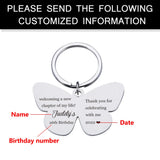 Personalized Butterfly Keychain Engraved Birthday Gift Keychain